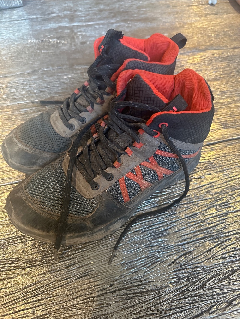 RBX Men's Black and Red Athletic Hiking Boots